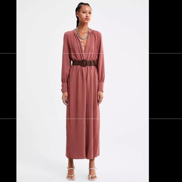 zara belted jumpsuit